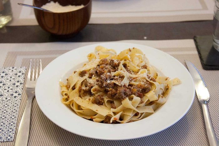 assiette de pâtes à la bolognaise