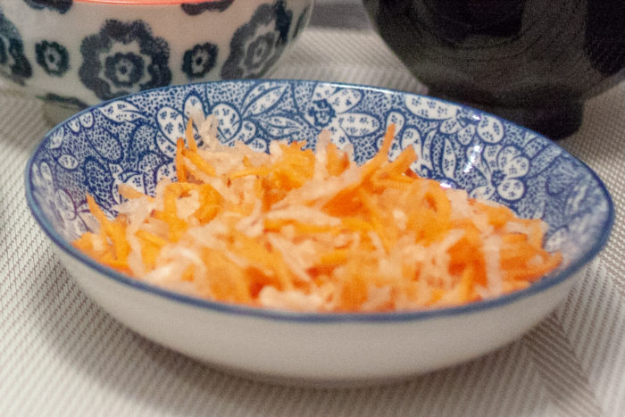 daikon et carottes en salade