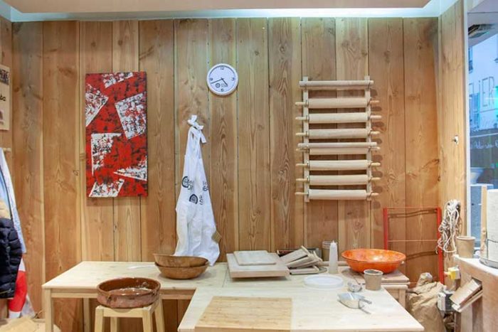 Vue intérieure de l'atelier soba