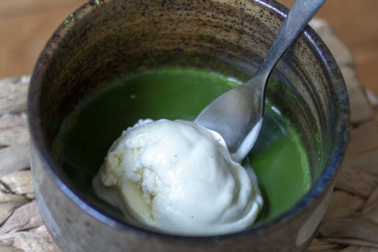 Affogato au matcha recette de dessert chaudfroid